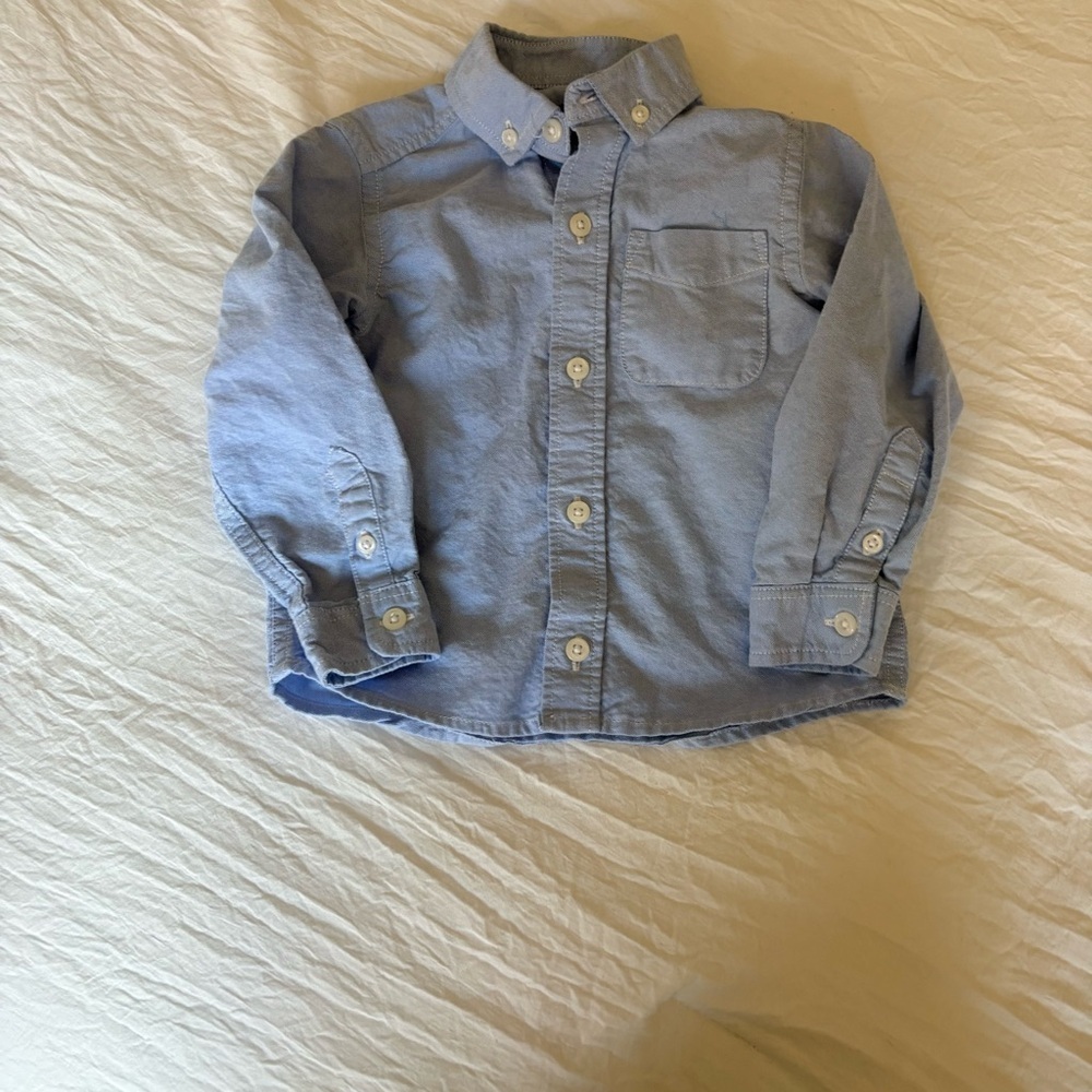 The Children's Place Boys Light Blue Cotton Button Down Shirt